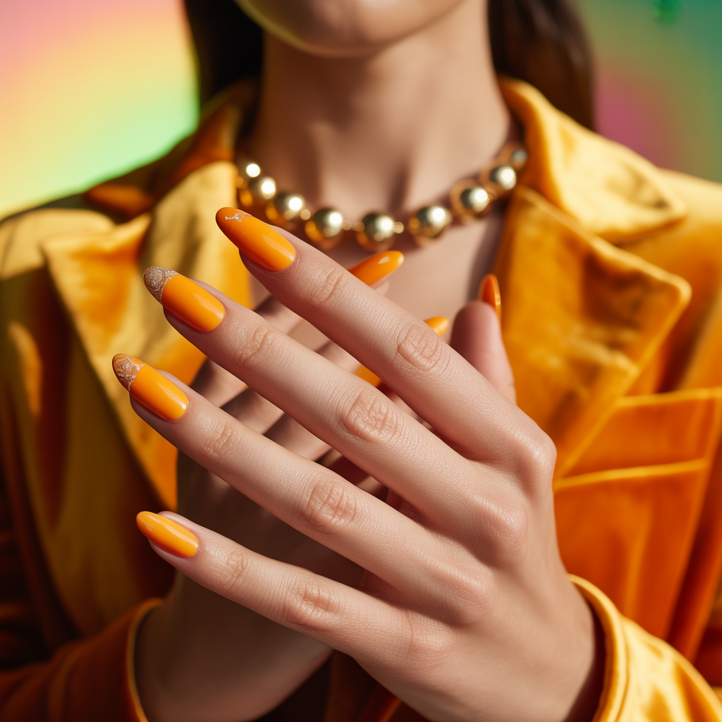 orange nails
