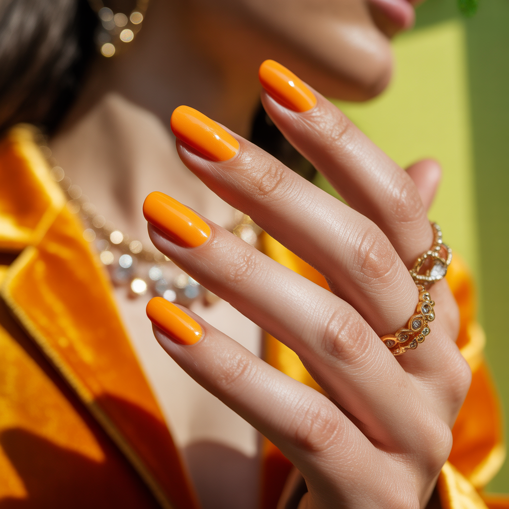 orange nails