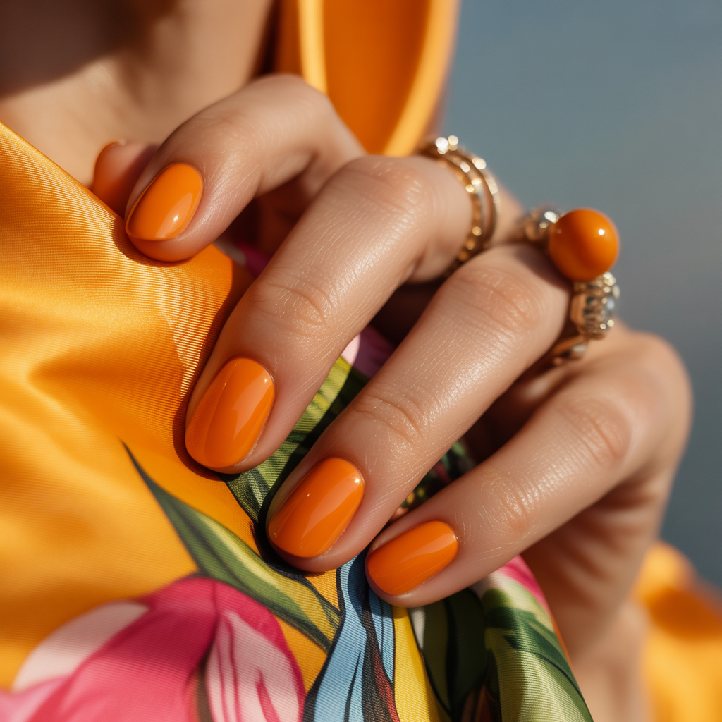 orange nails