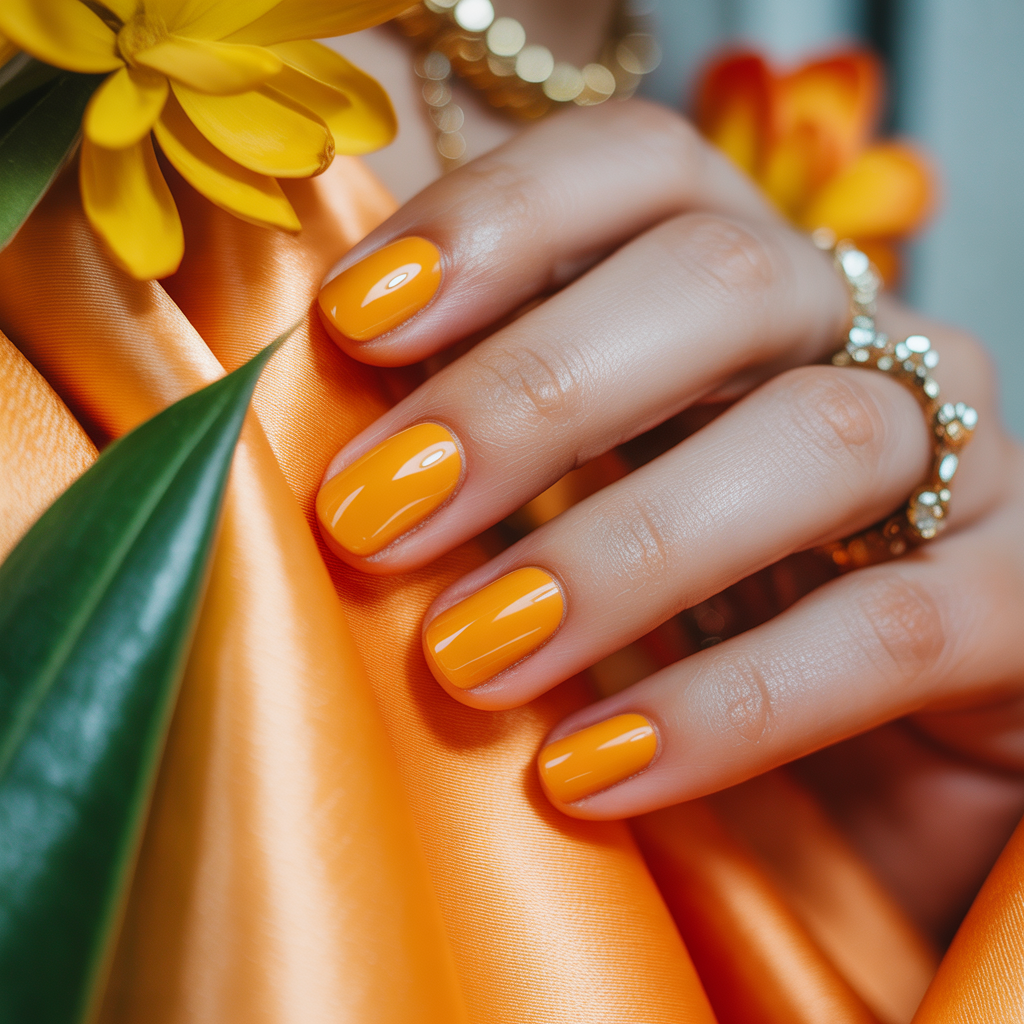 orange nails