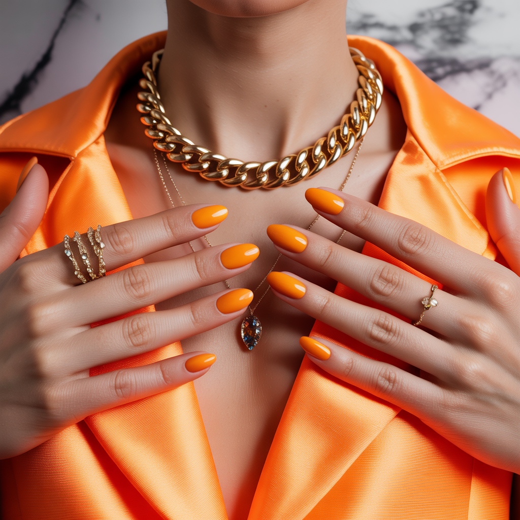 orange nails