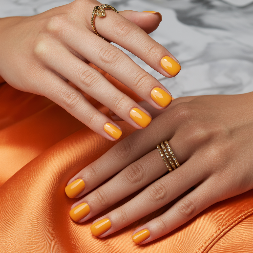 orange nails