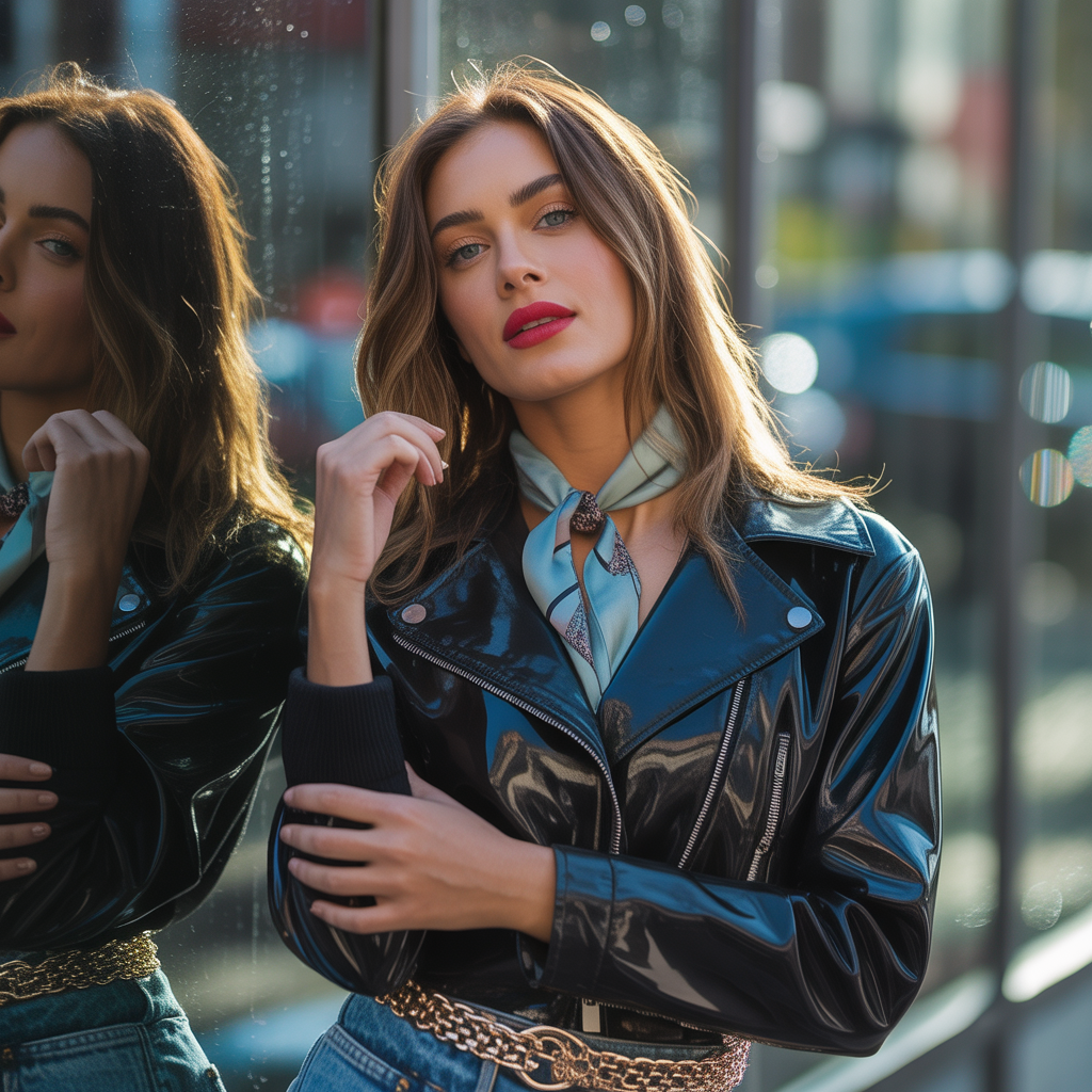 outfit leather jacket