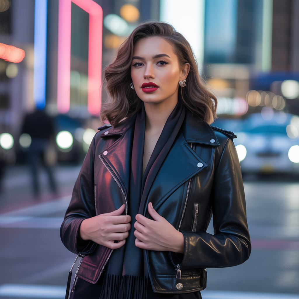 outfit leather jacket