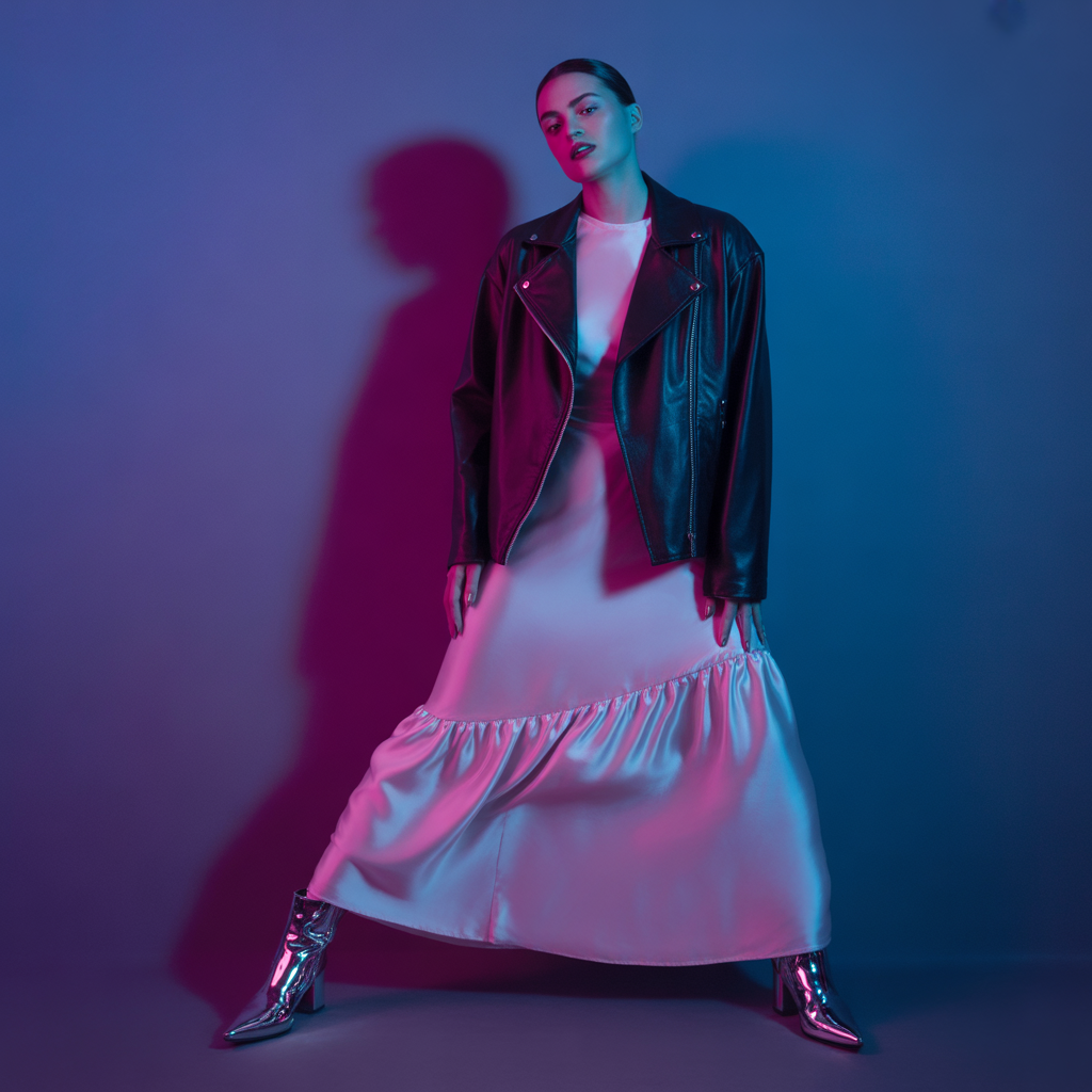 outfit with leather jacket