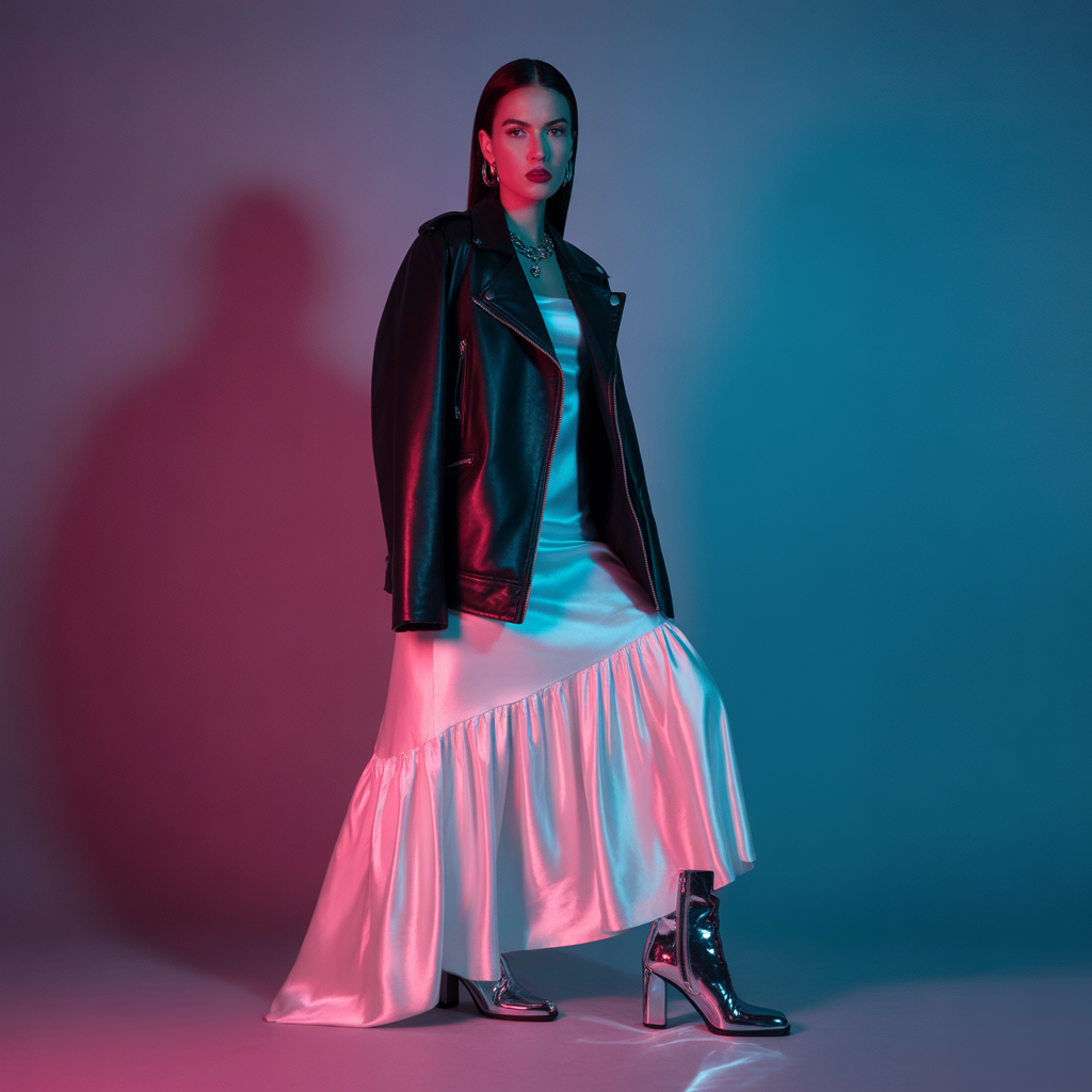 outfit with leather jacket