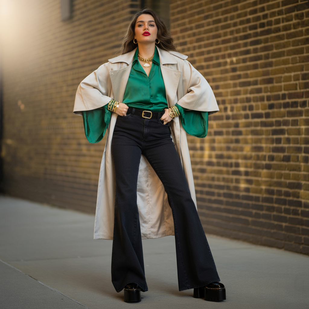 outfits to wear with black flare jeans