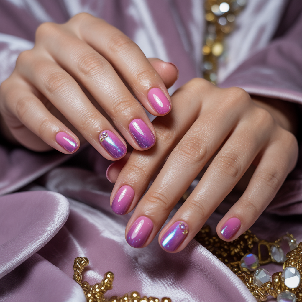 pink and purple nails