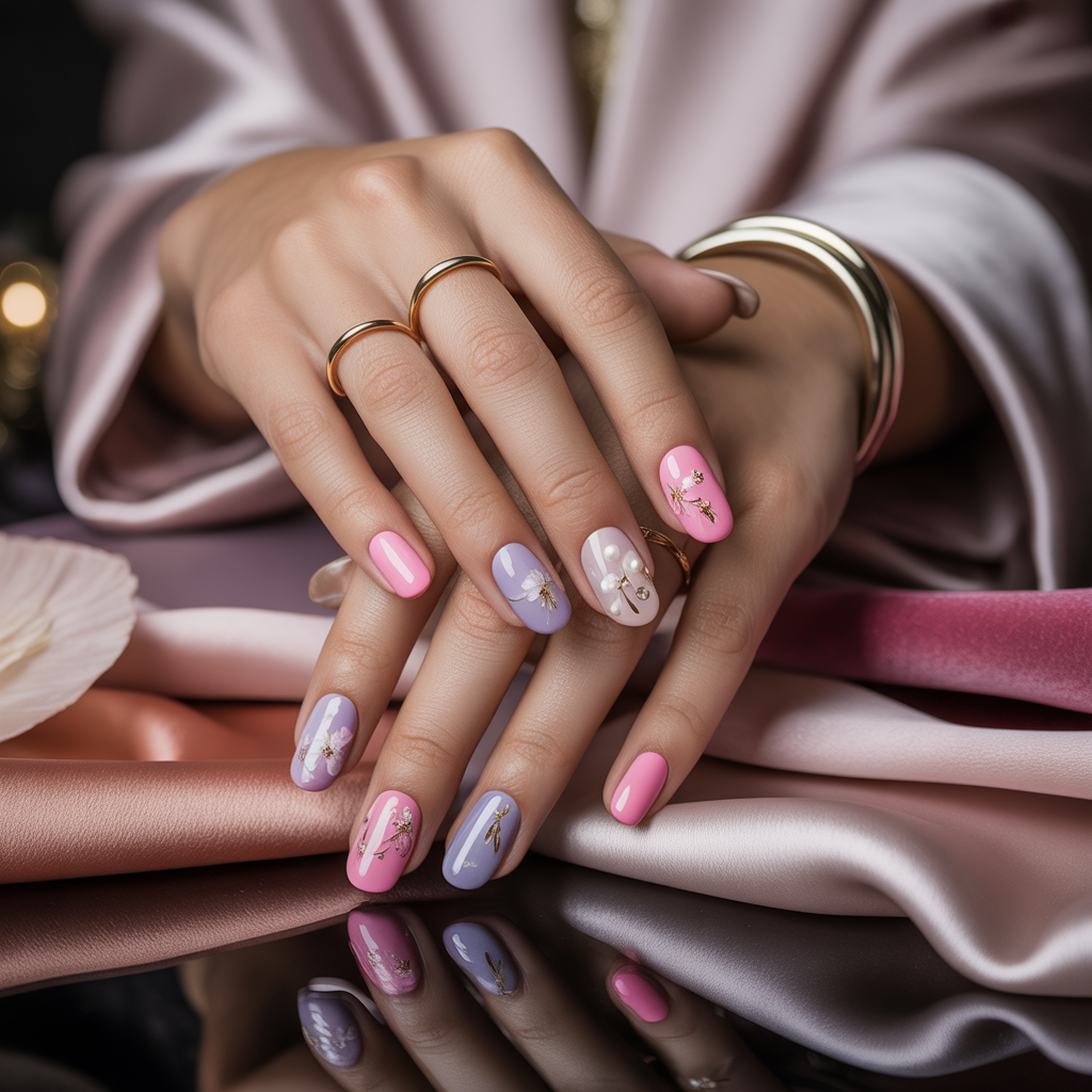 pink and purple nails