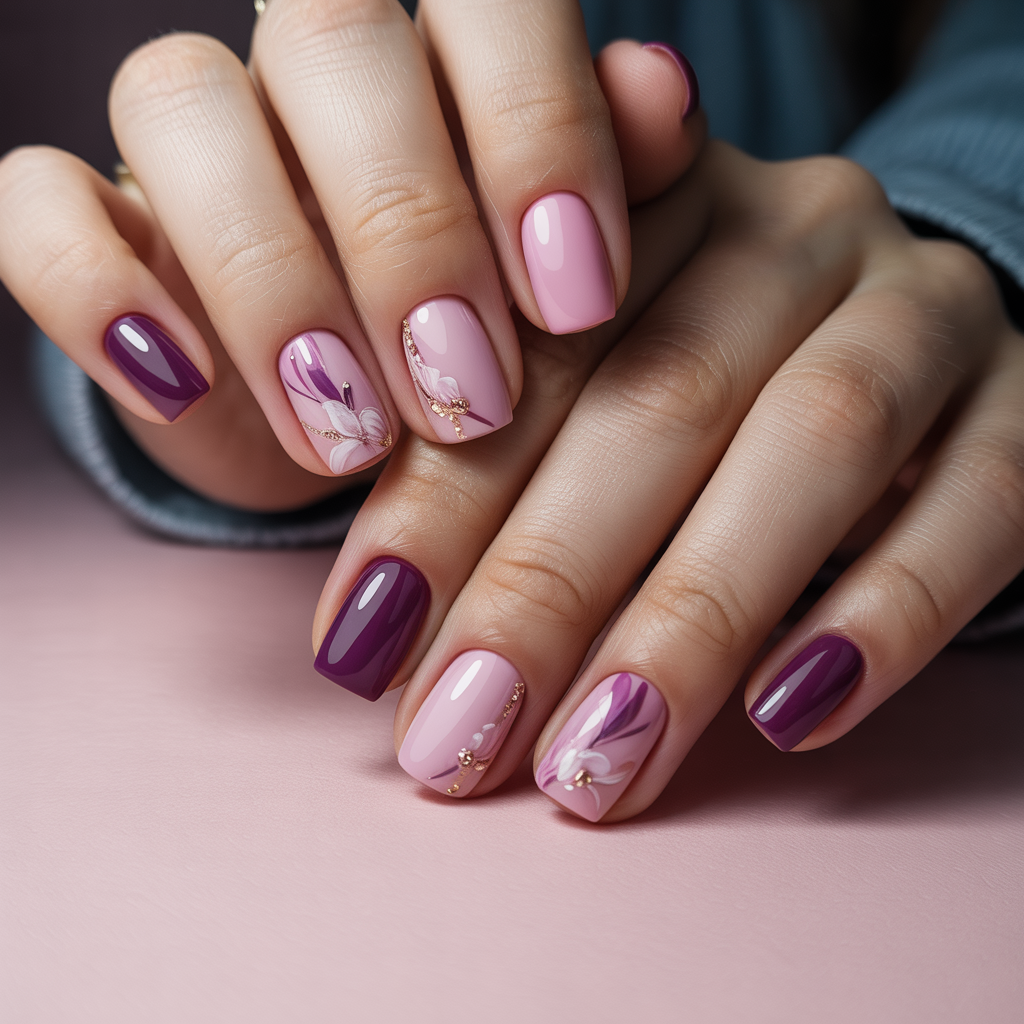 pink and purple nails