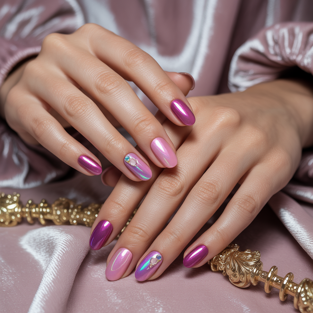 pink and purple nails