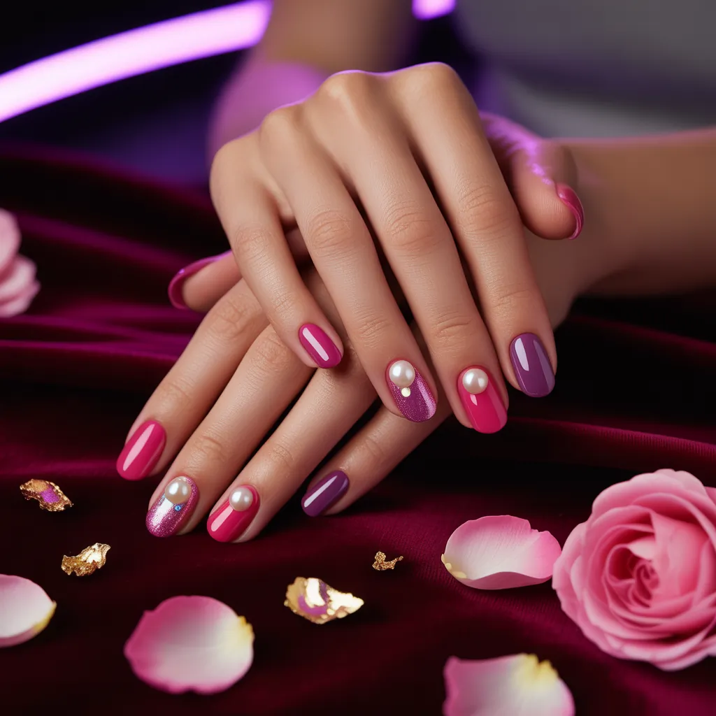 pink and purple nails