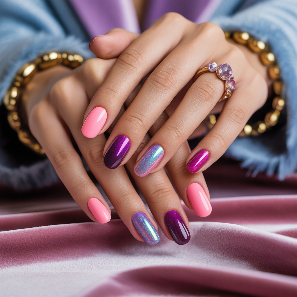 pink and purple nails