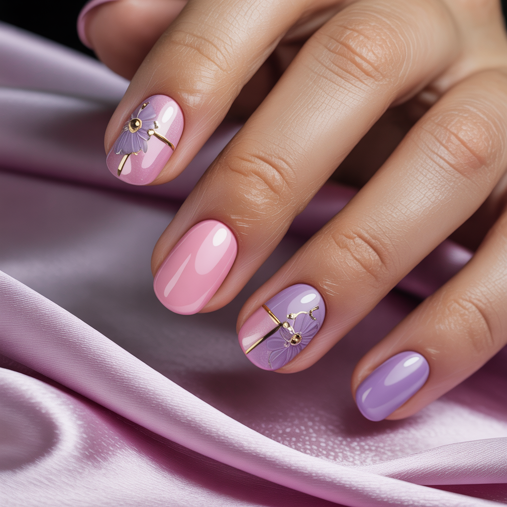 pink and purple nails