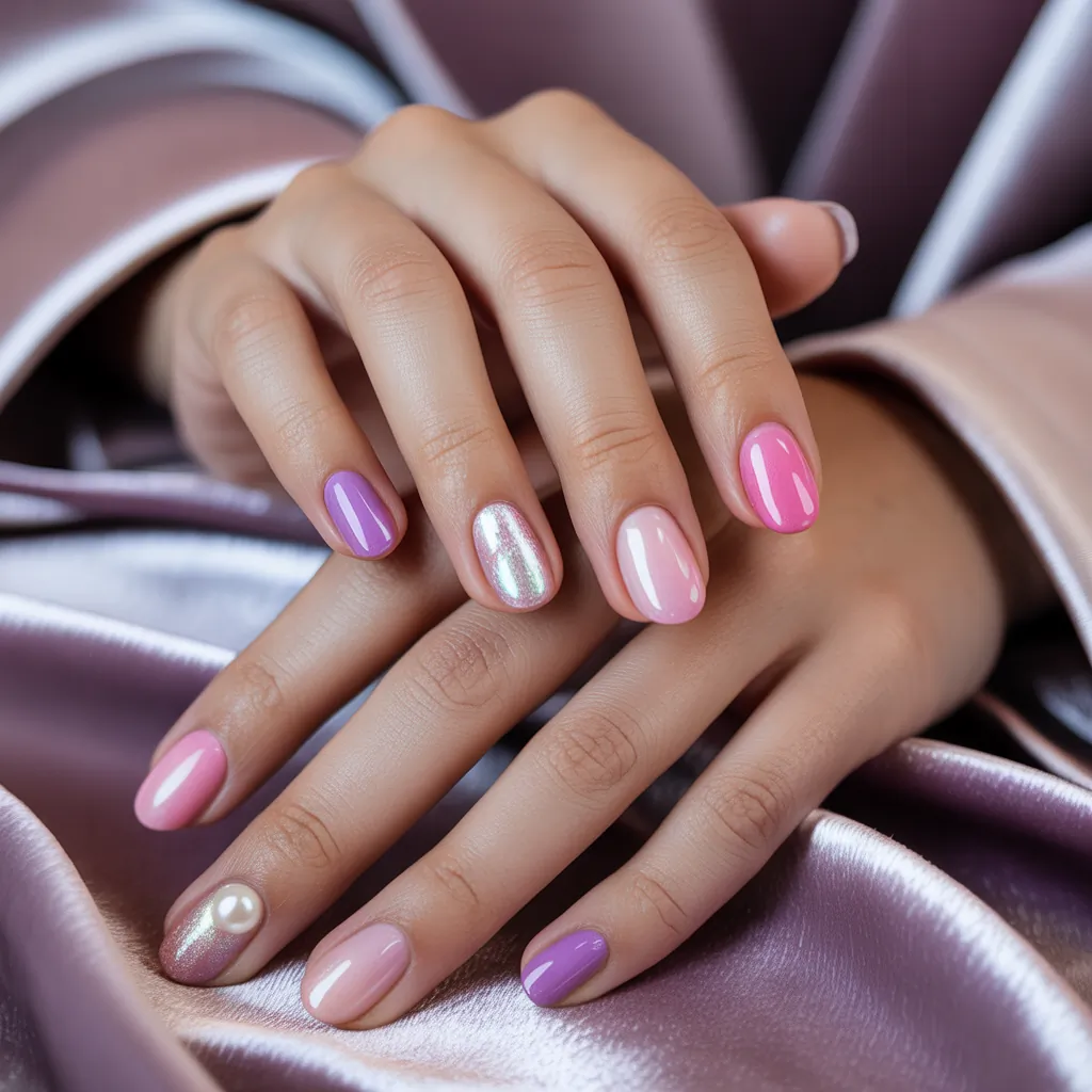 pink and purple nails
