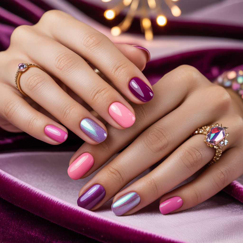 pink and purple nails