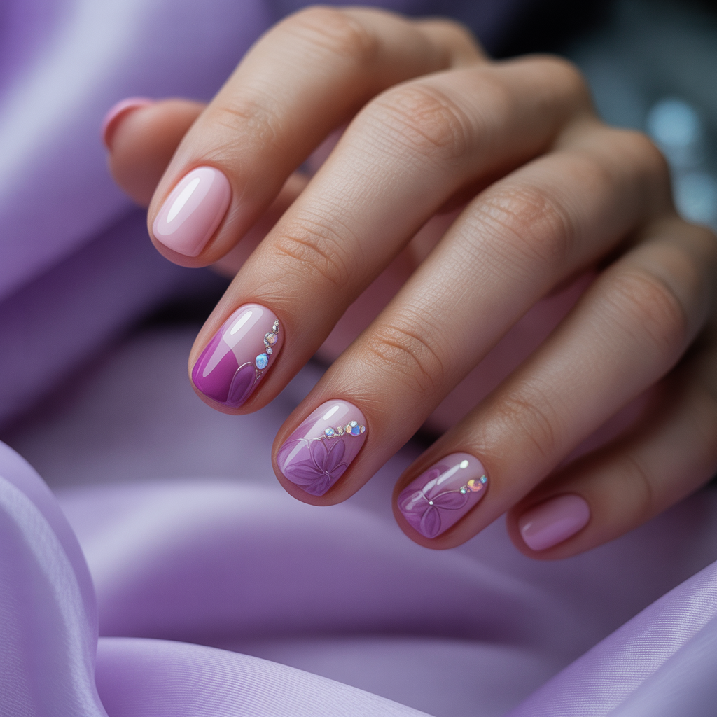 pink and purple nails