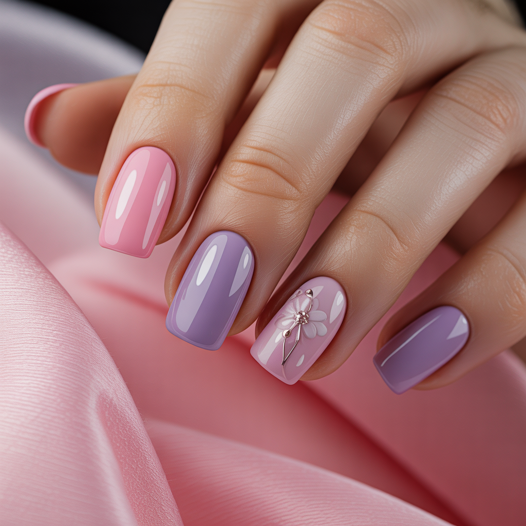 pink and purple nails