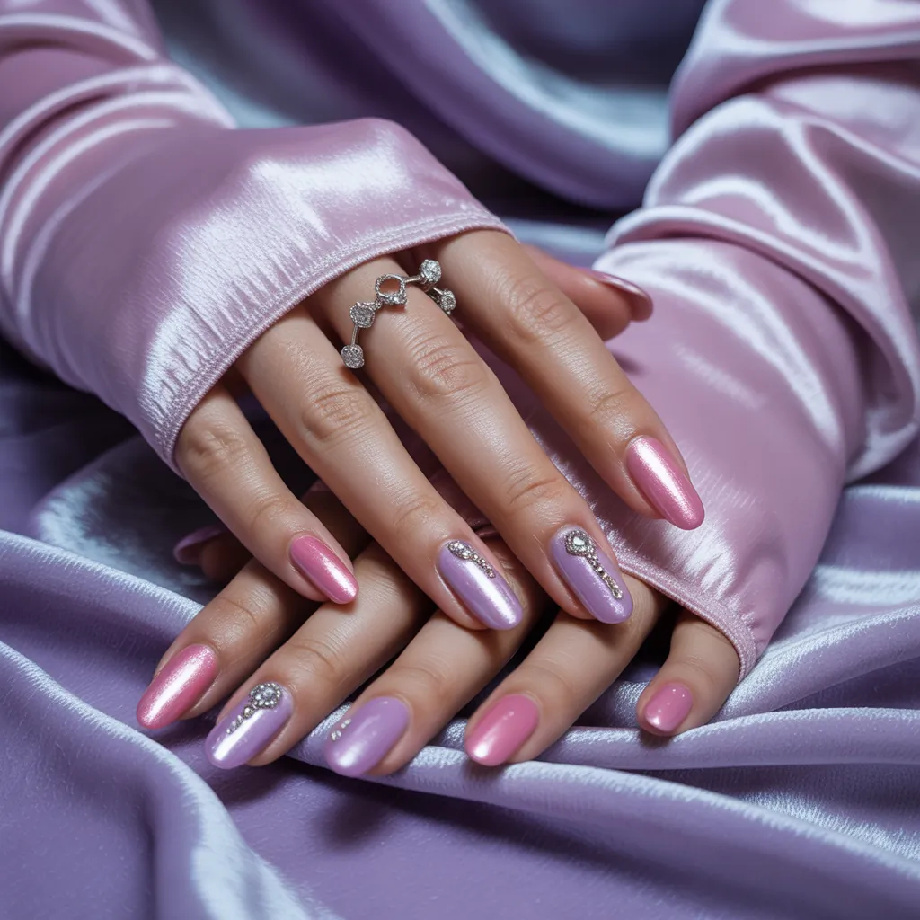 pink and purple nails