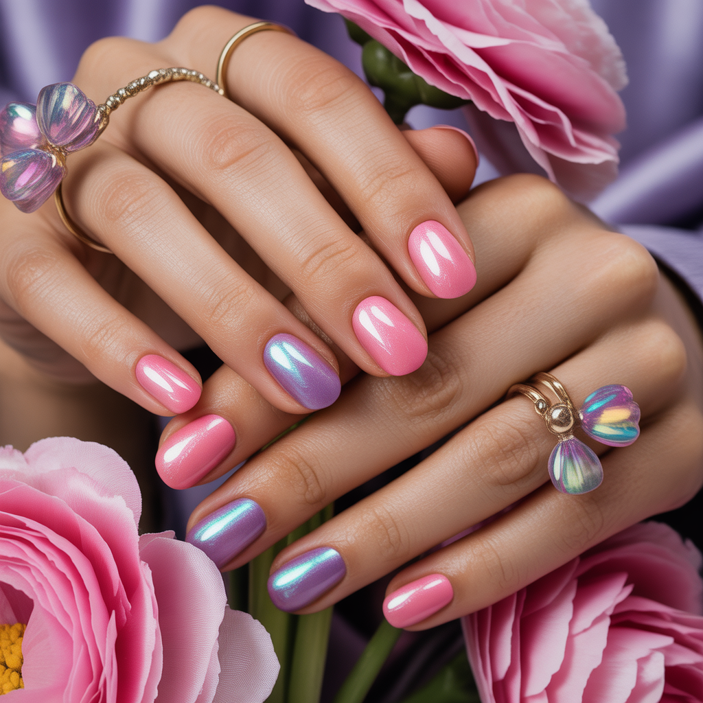 pink and purple nails