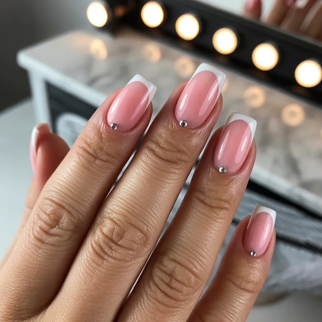 pink french tip nails