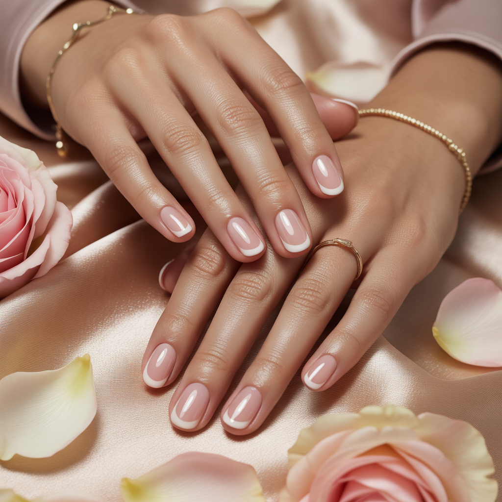 pink french tip nails
