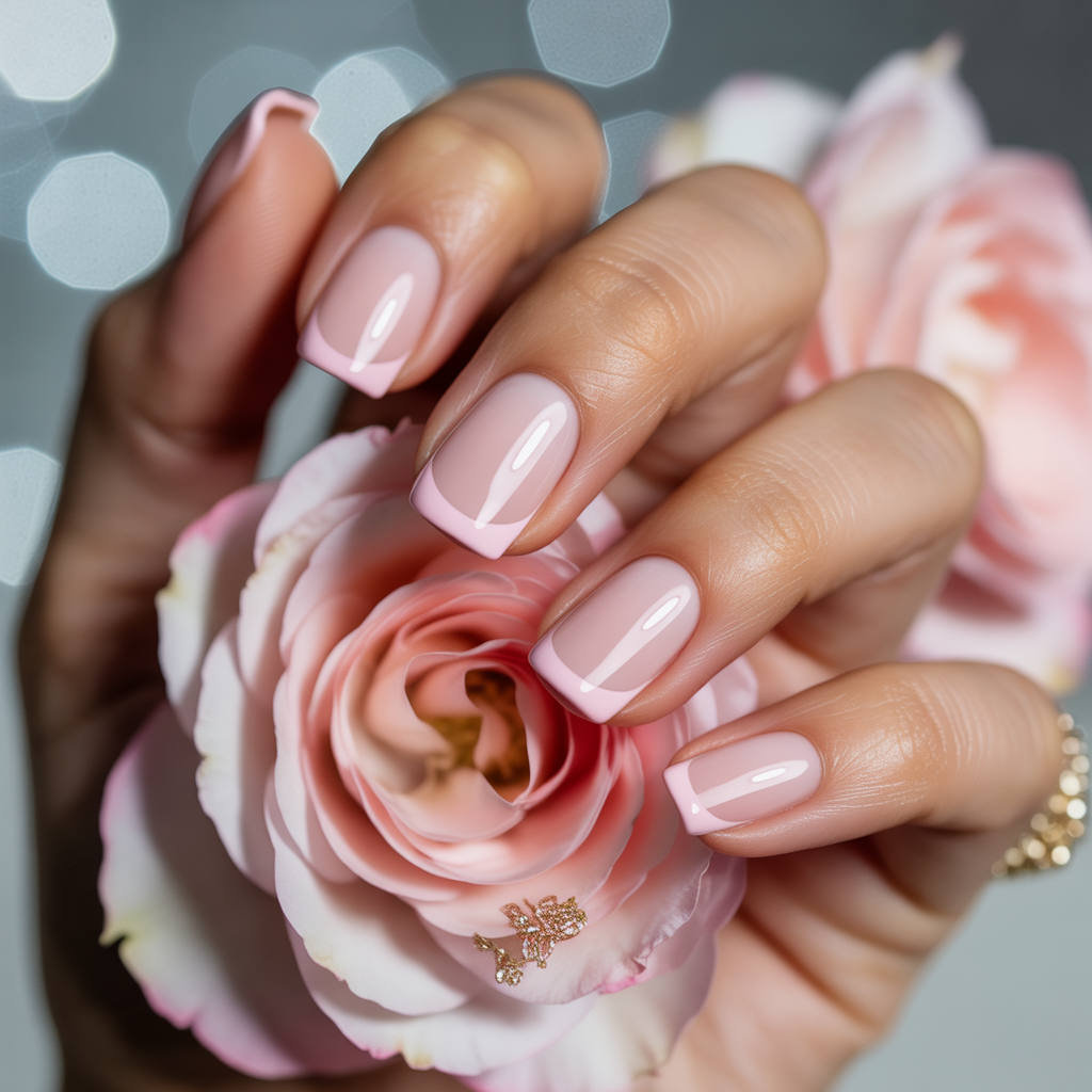 pink french tip nails