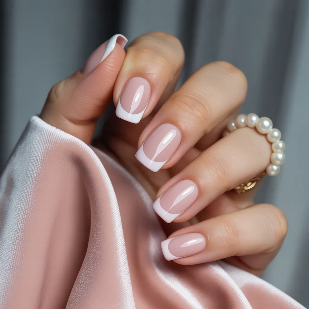 pink french tip nails