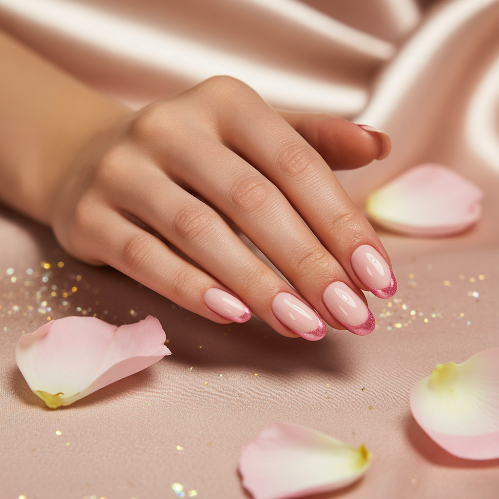 pink french tip nails