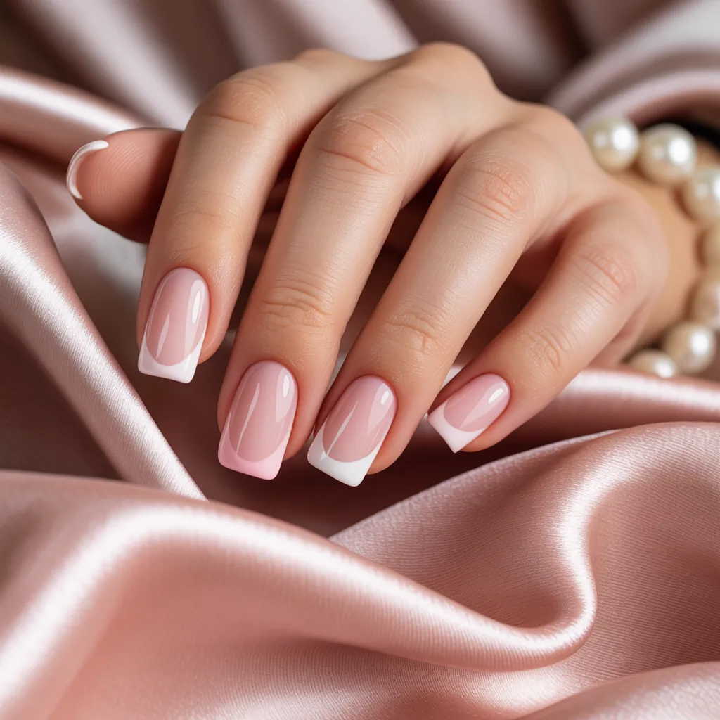 pink french tip nails
