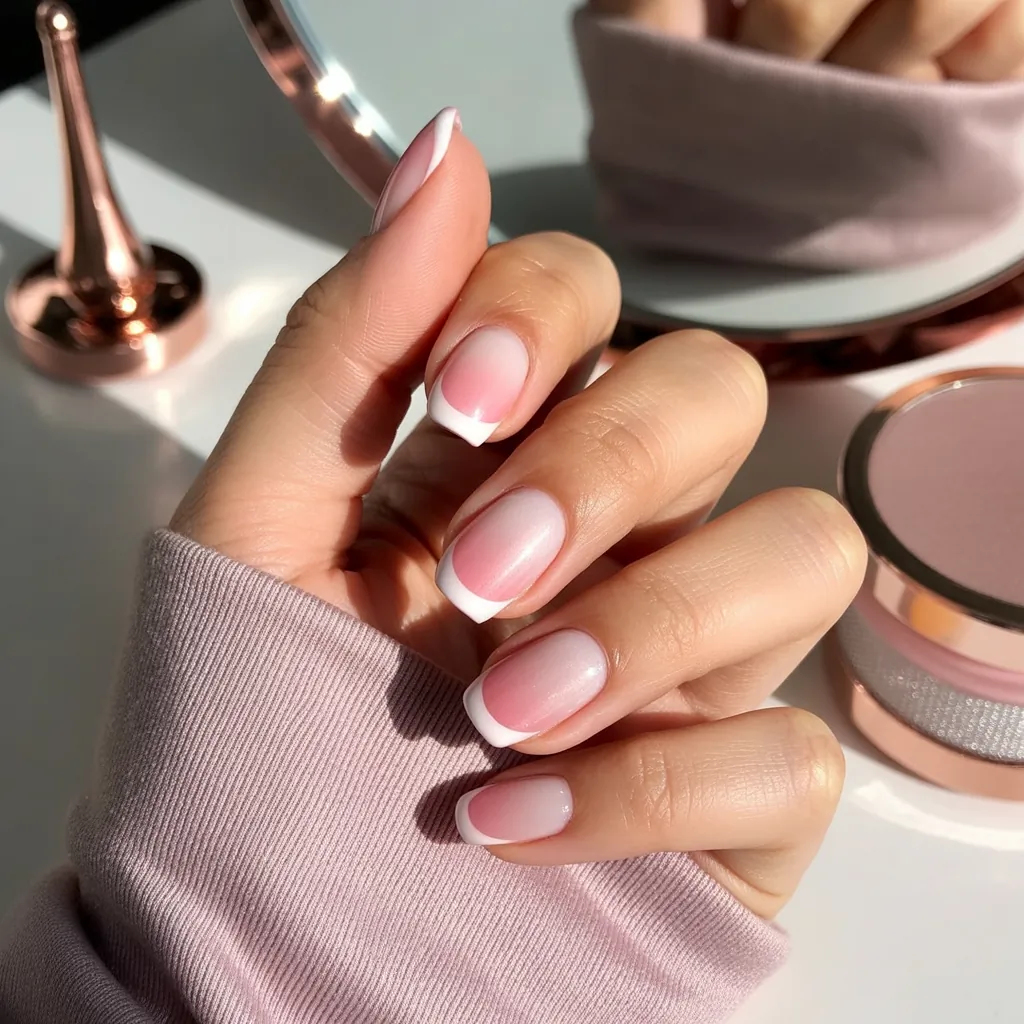 pink french tip nails