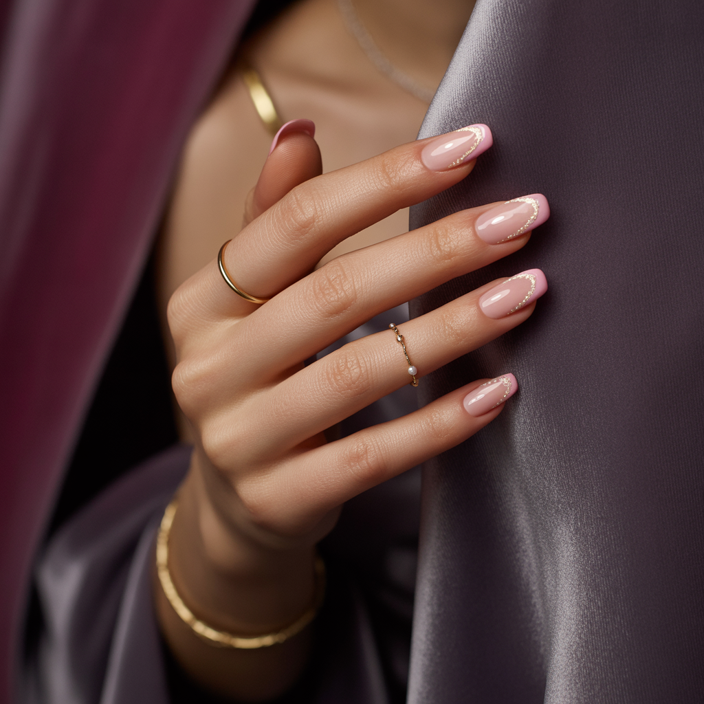 pink french tip nails