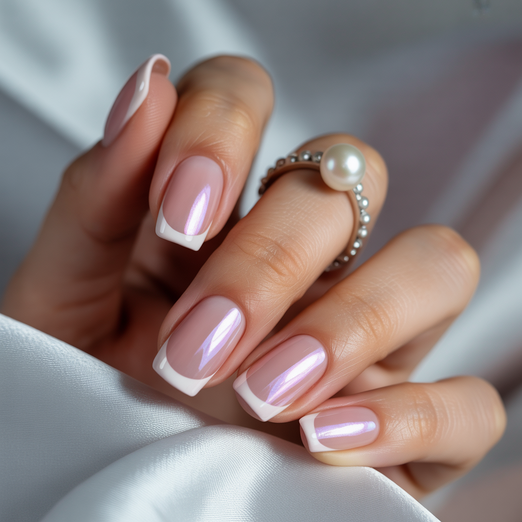 pink french tip nails