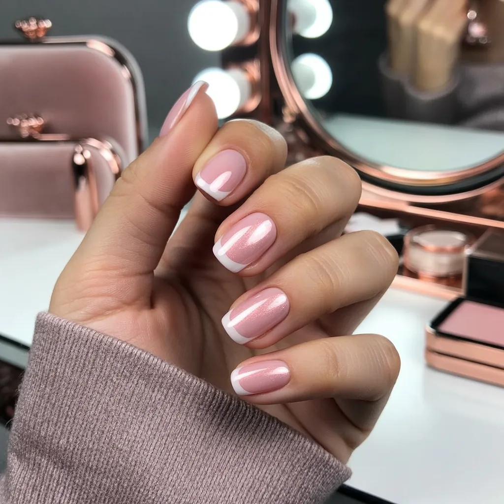 pink french tip nails