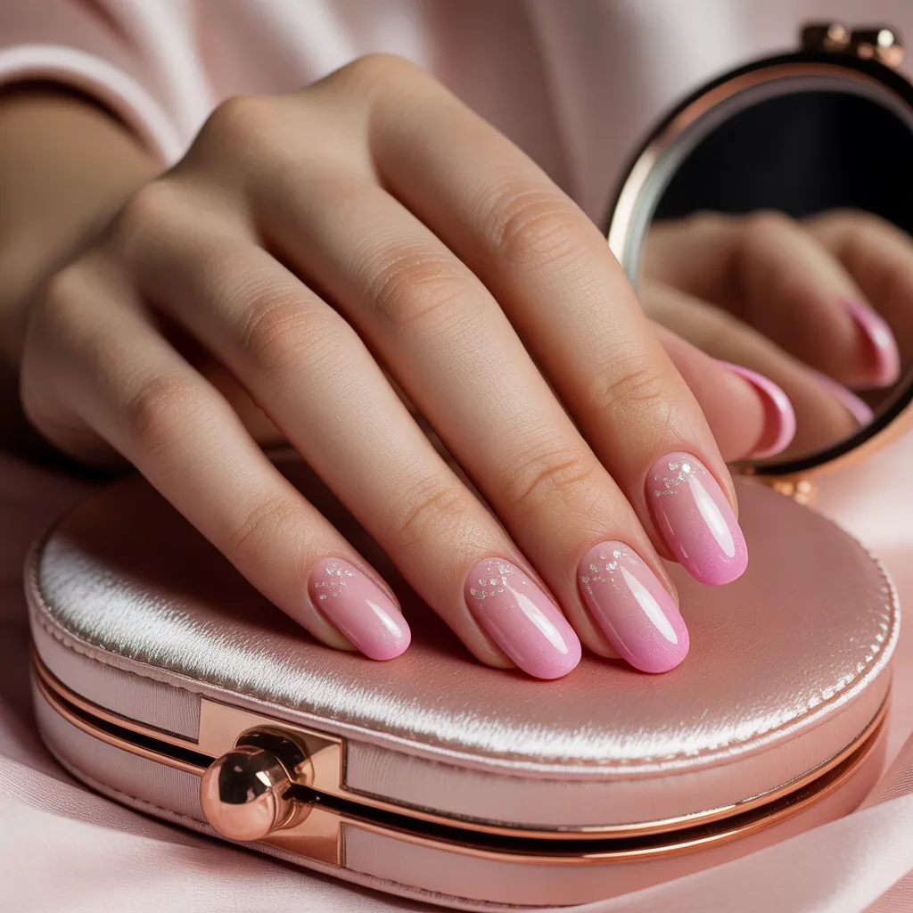 pink french tip nails