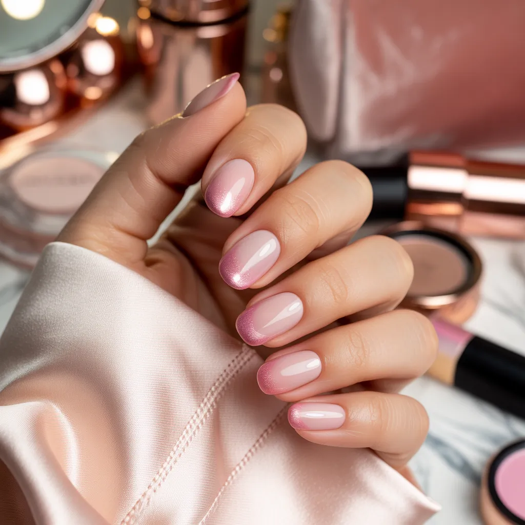 pink french tip nails