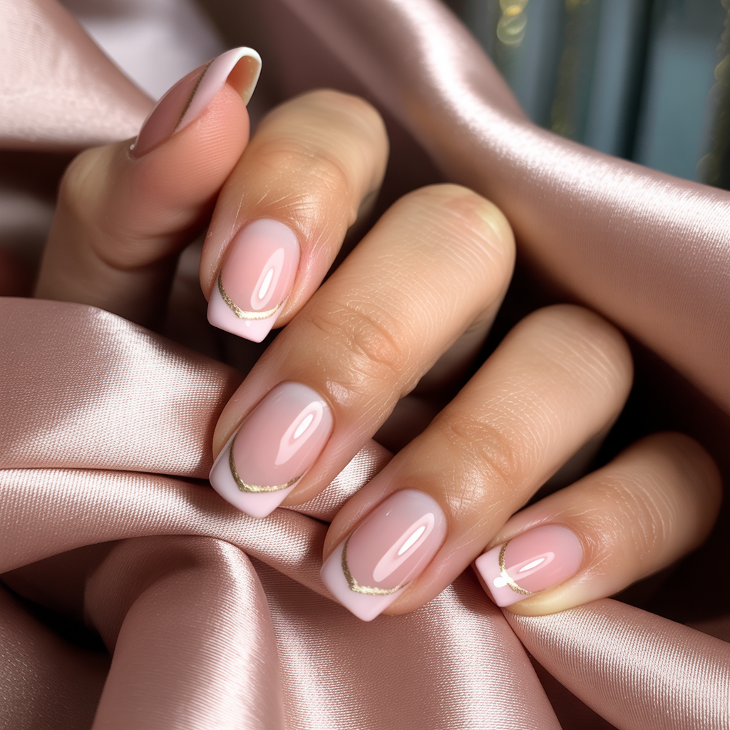 pink french tip nails