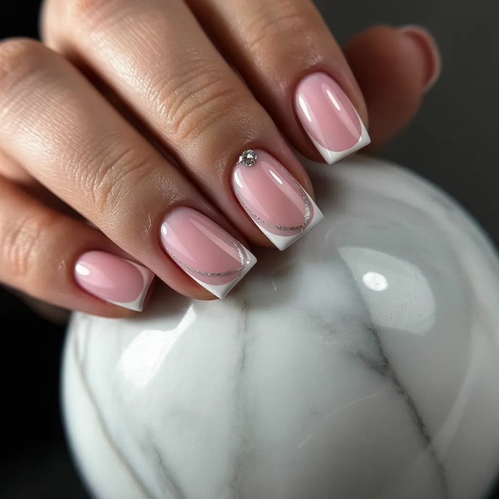 pink french tip nails