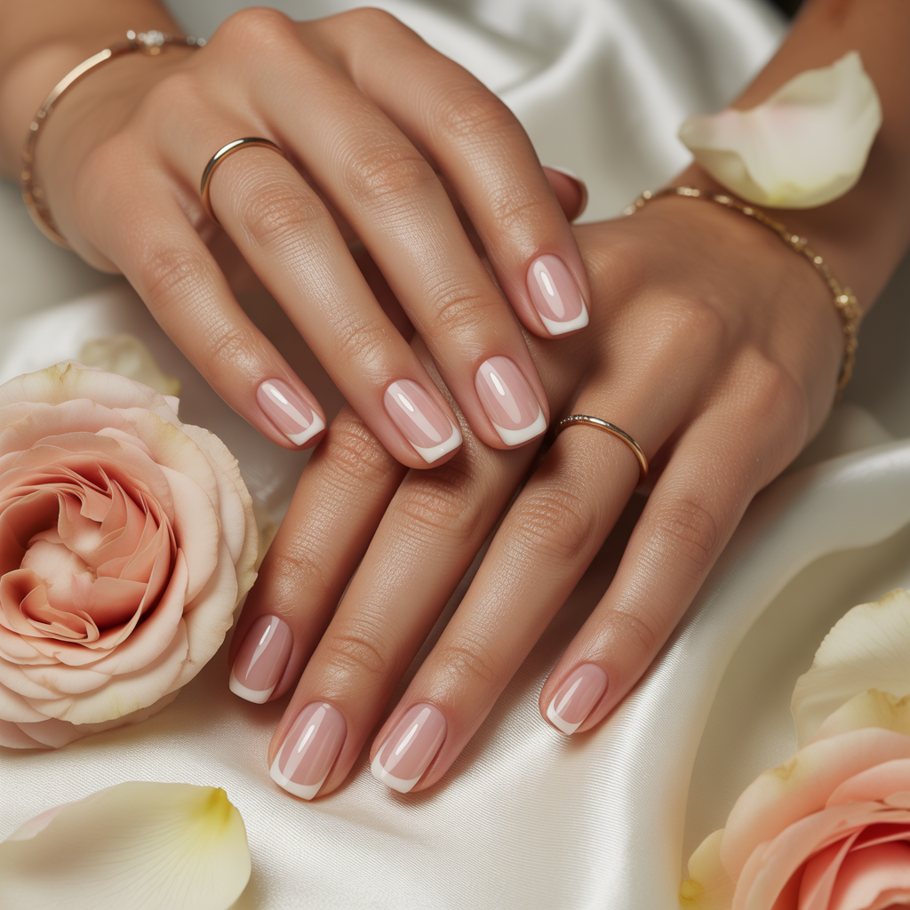 pink french tip nails