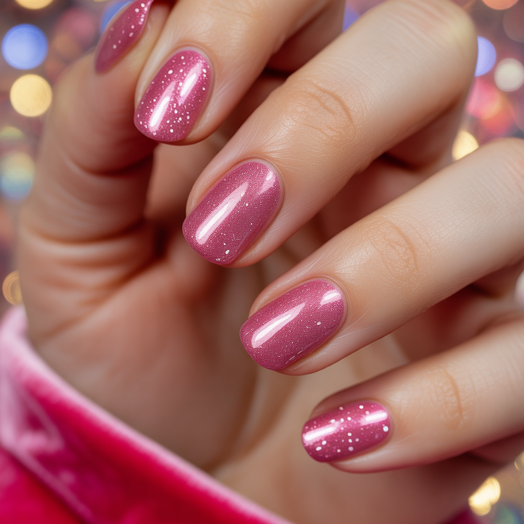pink glitter nails