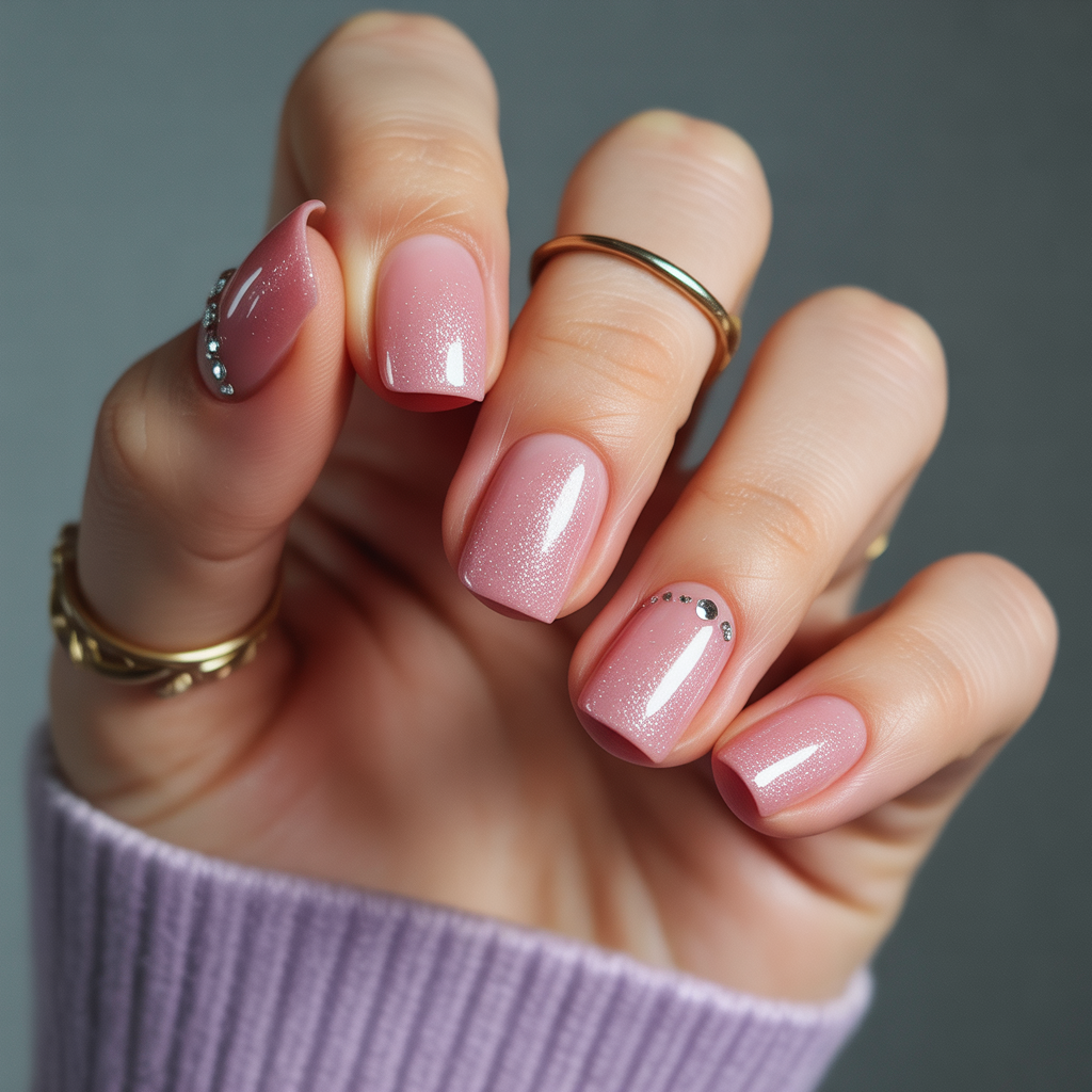 pink glitter nails