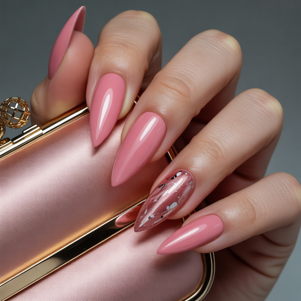 pink stiletto nails