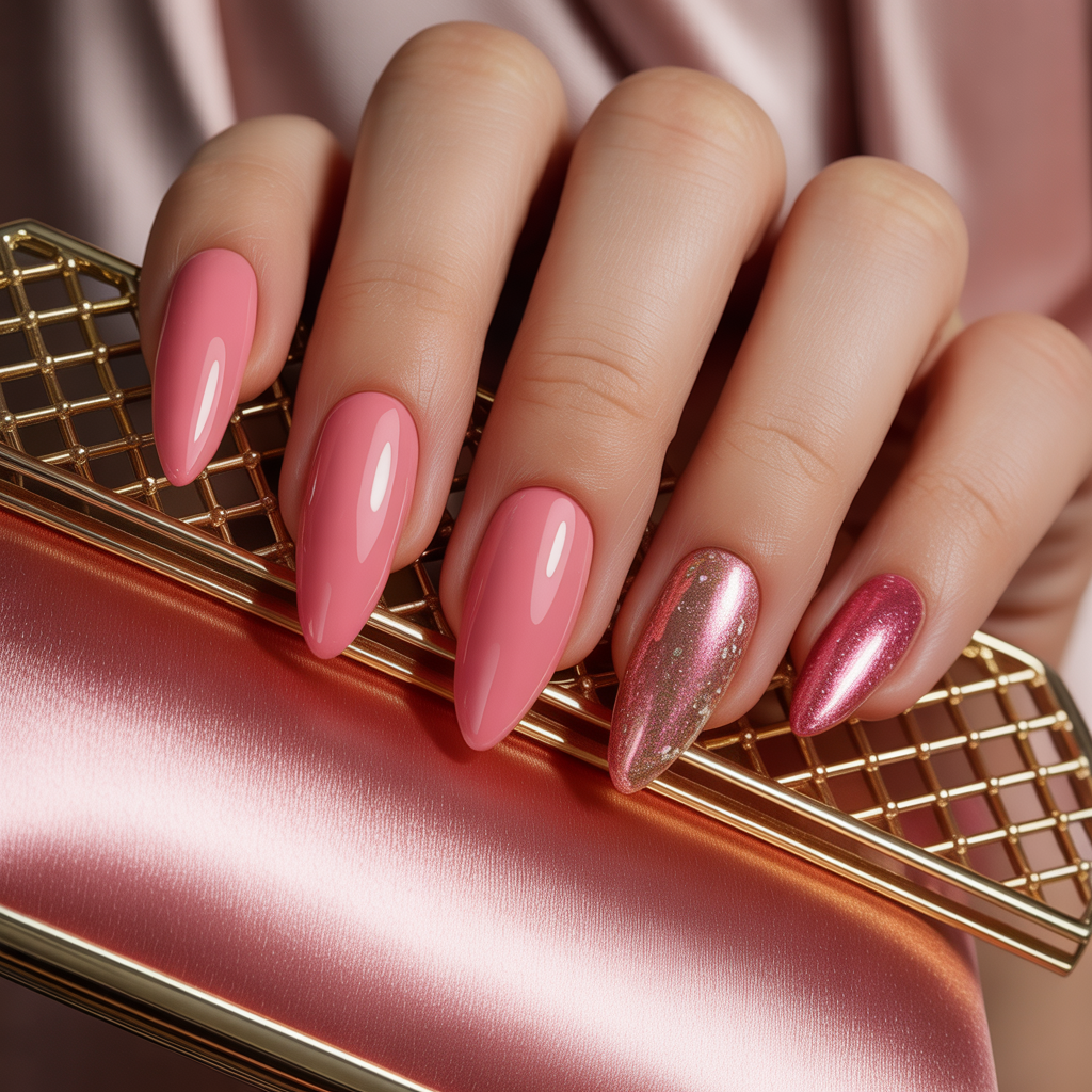 pink stiletto nails