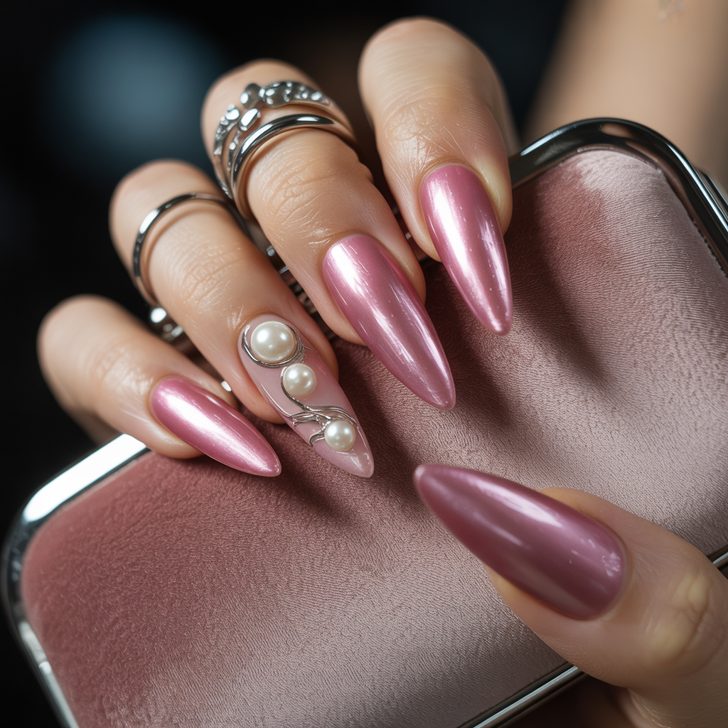 pink stiletto nails