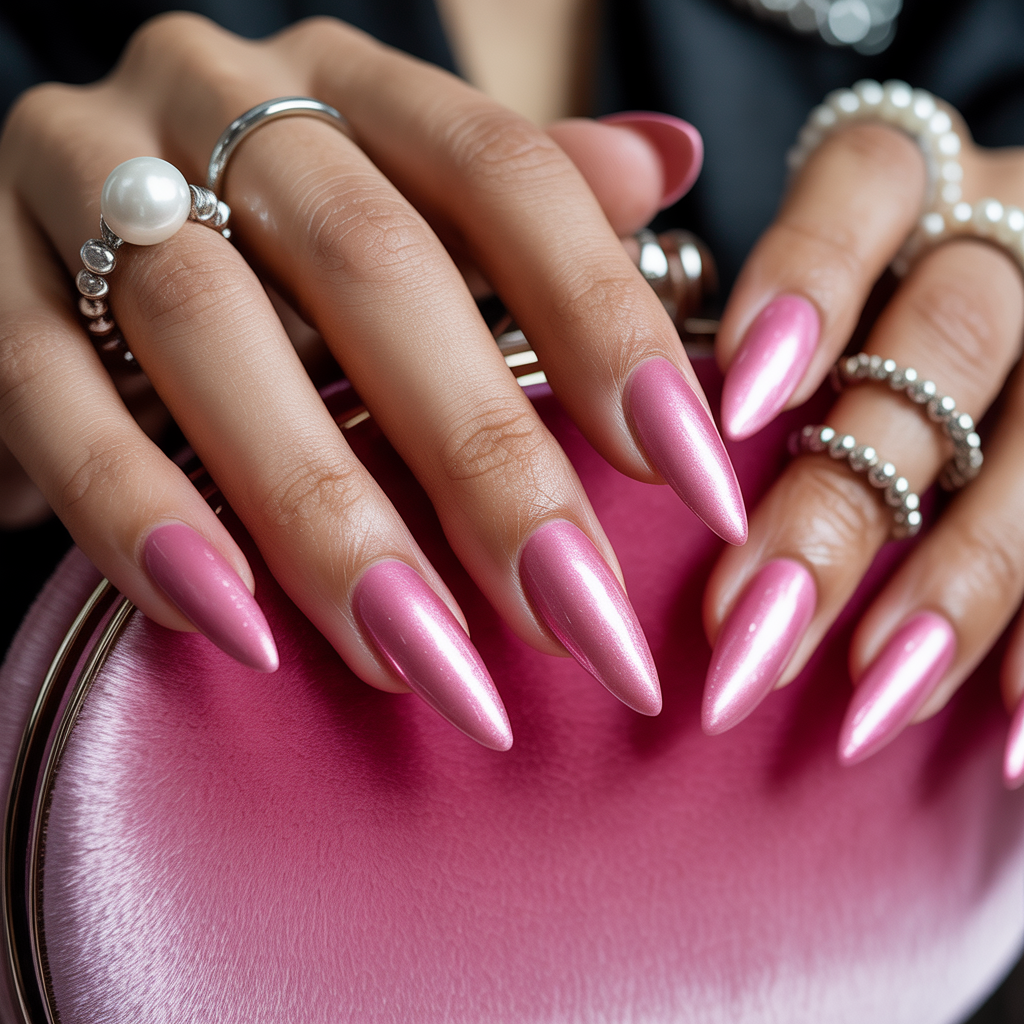 pink stiletto nails