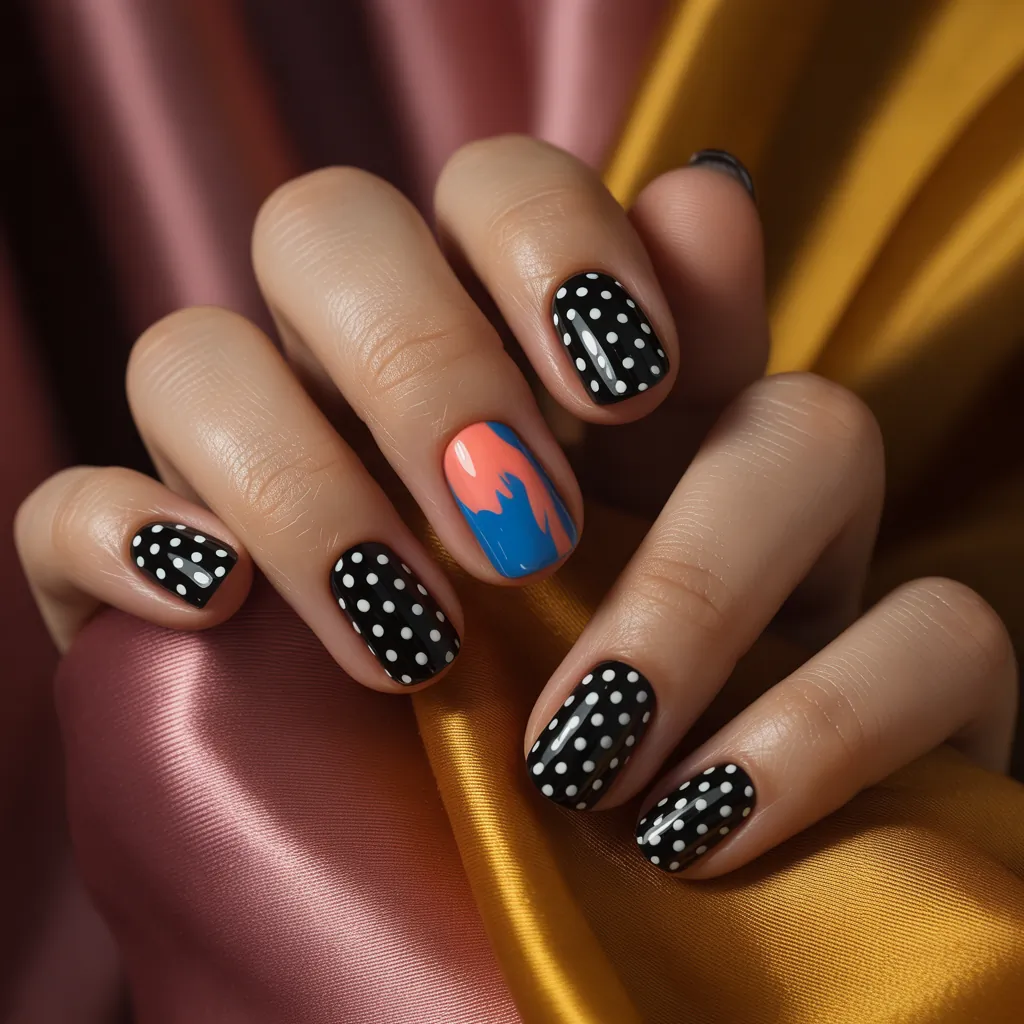 polka dot nails