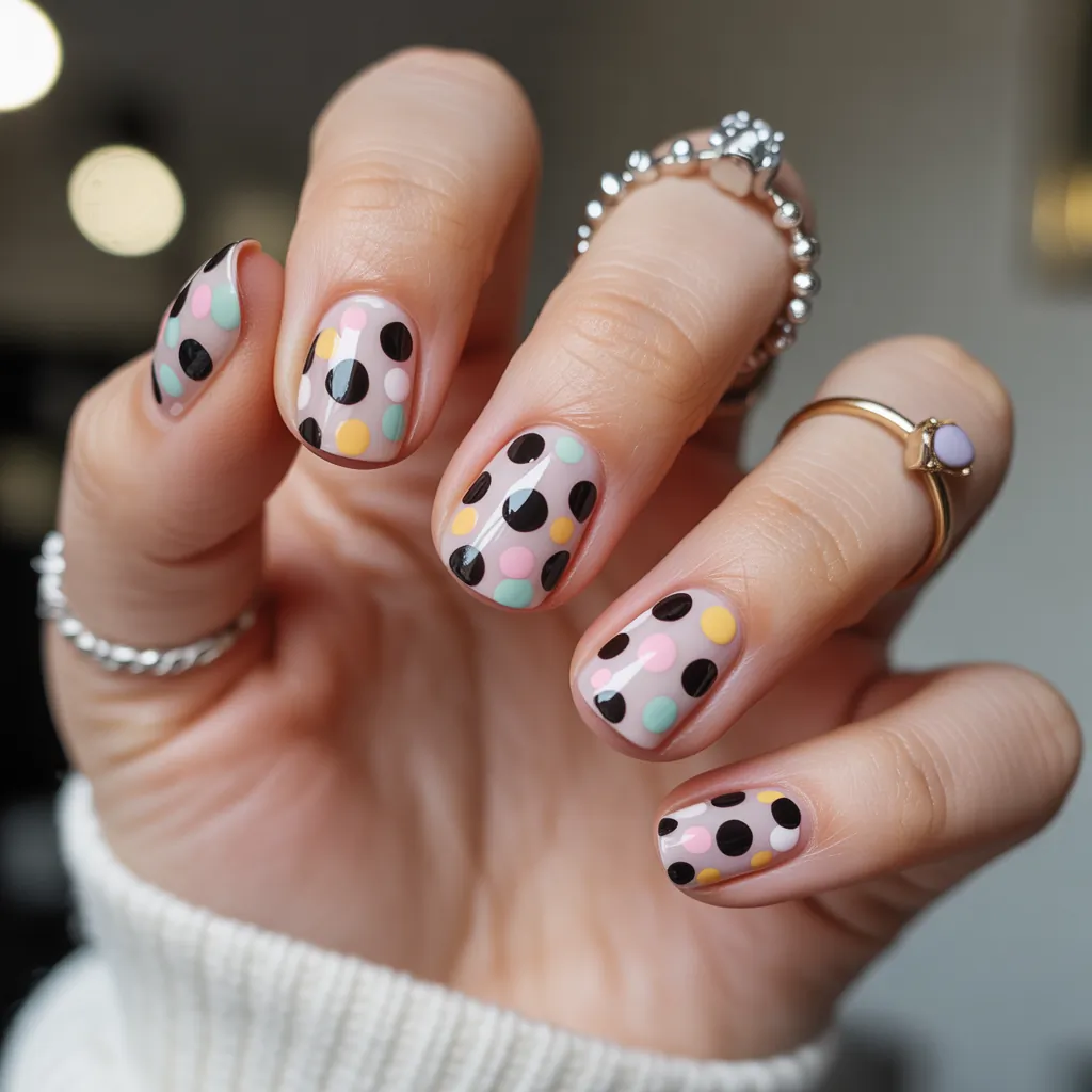 polka dot nails