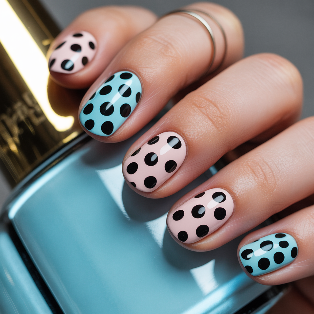polka dot nails