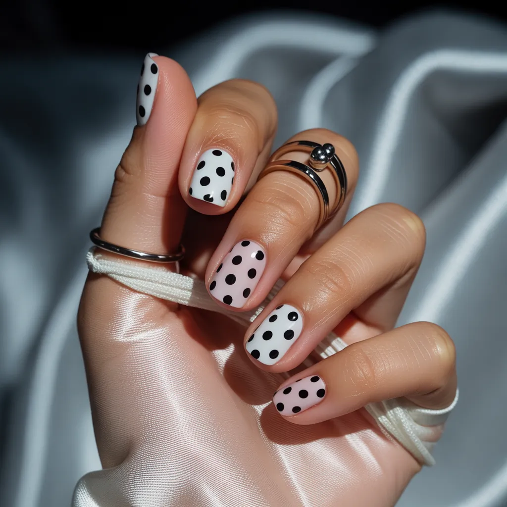 polka dot nails