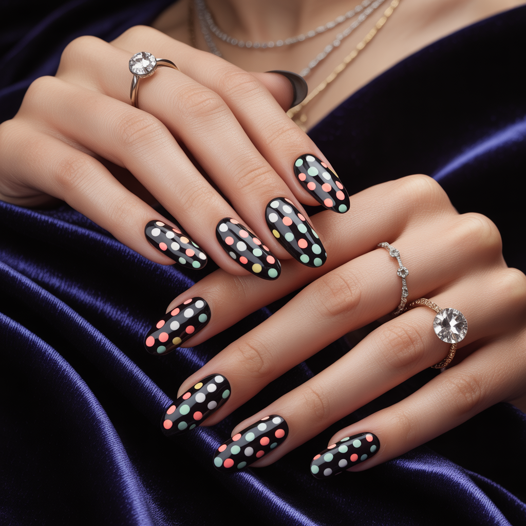 polka dot nails